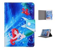 10" Tablet Case - Universal Stand Case Folio Cover for ALL 10in 10.1in Inch Tablets/Fits 9.7" 10.1" 10.2" 10.3" 10.4" 10.5" 10.6" Touchscreen Tab (Princess Ariel Mermaid)