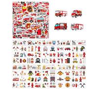 10 Tattoo Stickers For Kids, 50 Fire Truck Stickers, Fire Tattoo Stickers, Skin-Friendly Fire Brigade Stickers For Boys, Temporary Fire Brigade Tattoos, Fire Department Stickers