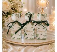 10 Thank You Wedding Favour Boxes Green White Favours, Gift Boxes, Engagement, Birthday, Nikkah, Baby Shower, Gender Reveal, Tea Party, Thank You Teacher.