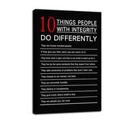 10 Thing People with integrity do Differently Inspirational Canvas Wall Art Motivational Wall Decor Poster Prints Framed for Classroom Modern Home Wall Decor Framed Ready to Hang [12''W X 18''H]