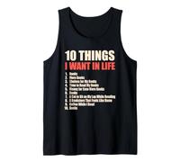 10 Things I Want in Life Book Lover Edition Tank Top