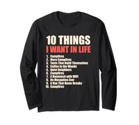 10 Things I Want in Life Camping Edition Long Sleeve T-Shirt