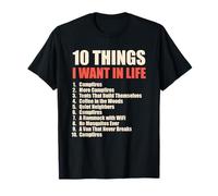 10 Things I Want in Life Camping Edition T-Shirt