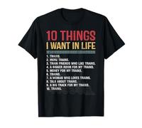 10 Things I Want in Life Locmotive Train Lover Railroad Men T-Shirt
