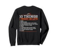 10 Things I Want in My Life Cars More Cars - Funny (Back) Sweatshirt