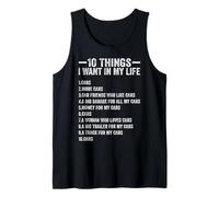 10 Things I Want in My Life Cars More Cars Funny Car Lover Tank Top