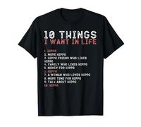 10 Things I Want In My Life Shirts HIPPO Lovers Men T-Shirt
