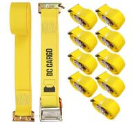 10 Tie-Down Straps, 2" x 12' Cam Buckle TieDown Straps for Cargo on Trucks, Trailers, Vans, Boats. Secure Motorcycles and Quads with Cam Straps