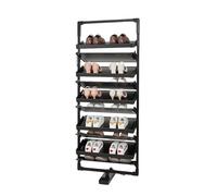 10-Tier 360° Rotating Shoe Rack Adjustable Height Pull-Out Cabinet Aluminum Alloy Vertical Shelf for Closet & Cloakroom Storage Solutions