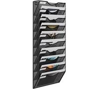 10 Tier A4 Mesh Wall Pocket File Holder,Black