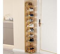 10-Tier Metal Shoe Rack - Space-Saving Narrow Design Stylish Black & Gold Shoe Storage Cabinet nizer for Closet & Entryway - Maximize Your Space!