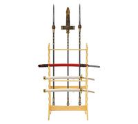 10-Tier Vertical Katana Holder, Sword Rack Samurai Wands Display Stand 5in1, Durable Material, Space-Efficient, Perfect for Katana Storage, Samurai Sword Collection & Decorative Display (Natural Wood)