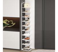 10 Tier Vertical Shoe Rack Metal Shoe nizer for Small Spaces Corner Design for Entryway Hallway Closet & Bedroom No Tools Needed Easy Assembly