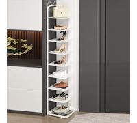10 Tier Vertical Shoe Rack Metal Shoe nizer for Small Spaces Corner Design Ideal for Entryway Hallway Closet & Bedroom Easy Assembly - No Tools Required
