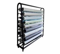 10-Tier Vinyl Wrap Storage Cart - Double-Sided Rolling Steel Organizer for Vinyl Rolls, Leather, Window Film & Wallpaper - Perfect for Commercial & Craft Use
