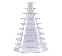 10 Tiers Round Macaron Tower Stand Macaroon Tower Stand, Macaron Towers with Base Acrylic Cupcake Stands Round Cake Display Rack, Party Wedding Shelf Cupcake Plates for Displaying