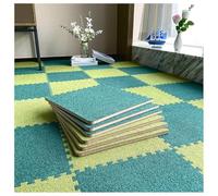 10 Tiles Interlocking Foam Mat Floor Tiles PE Foam Puzzle Mat With Borders Soft Protective Exercise Padding Mats For Fitness Gym(Dark green+grass green,30pcs)