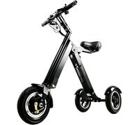 10" Tire Foldable Electric Tricycle with Seat, Light Weight Electric Mobility Scooter with Reverse Function and Key Switch, 3 Wheels Tricycle for Traveling C,10in