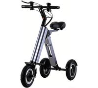 10" Tire Foldable Electric Tricycle with Seat, Light Weight Electric Mobility Scooter with Reverse Function and Key Switch, 3 Wheels Tricycle for Traveling A,10in
