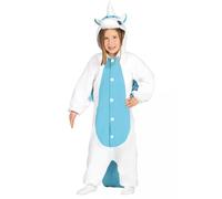 (10 to 12 years (142-148 cm)) Children's white and blue unicorn jumpsuit