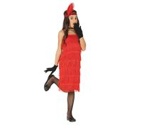 (10 to 12 years (142-148 cm)) Red Charleston costume for girls