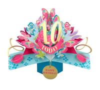 10 Today Happy 10th Birthday Pop-Up Greeting Card Love Kate's Pop Up Cards Her Design POP236MC10