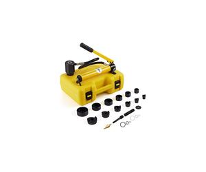 10 Ton Hydraulic Knockout Punch Kit, 1/2" to 2" Conduit Hole Cutter Set, KO Tool Kits W/Puncher 6 Piece, Metal Sheet Driver Tools, for Aluminum, Brass
