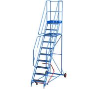 10 Tread Mobile Warehouse Stairs Anti Slip Steps 3.5m Portable Safety Ladder