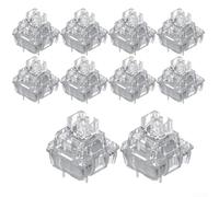 10 TTC V2 Mechanical Keyboard Switches Silent Linear Type with Upgraded Stem Material and Double Insurance Silent Structure (Transparent)