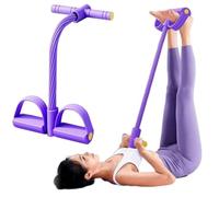 10-tube Resistance Bands with Foot Plate & Ankle Strap for Ab Workouts, Leg Stretching - Exercise Band with Handle for Home Gym, Women Men