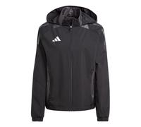 (10 UK, Black/Dark Grey) Adidas Womens/Ladies Tiro 24 3 Stripes Hooded Raglan Anorak