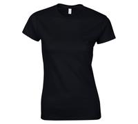 (10 UK, Black) Gildan Womens/Ladies Softstyle Plain Ringspun Cotton Fitted T-Shirt