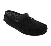 (10 UK, Black) Mokkers Mens Bruce Real Suede Moccasin Slippers