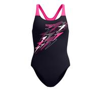 (10 UK, Black) Speedo Womens/Ladies Medley Medalist Logo One Piece Swimsuit