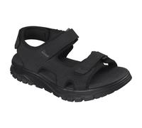 (10 UK, Black Synthetic) Skechers Mens Wagner Avalon Three Strap Walking Sandals