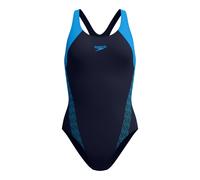 (10 UK, Blue) Speedo Womens/Ladies Placement Laneback One Piece Swimsuit