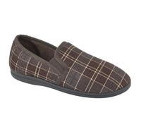 (10 UK, Brown) Sleepers Mens Dale Checked Slippers