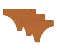 (10 UK, Brown) Under Armour Womens/Ladies Plain High Leg Thong (Pack of 3)
