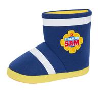 (10 UK Child) Fireman Sam Slipper Boots Boys Dress Up Slippers Booties Fleece House Shoes