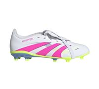 (10 UK Child, White/Pink) Adidas Childrens/Kids Predator League Fold Over Firm Ground Football Boots