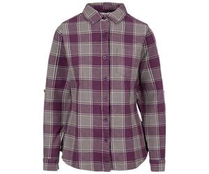 (10 UK, Dark Mauve) Trespass Womens/Ladies Mindy Checked Woven Long-Sleeved Shirt