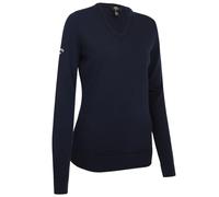 (10 UK, Dark Navy) Callaway Womens/Ladies Fine Knit V Neck Long-Sleeved Golf Pullover