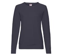 (10 UK, Deep Navy) Fruit of the Loom Womens/Ladies Lightweight Lady Fit Raglan Sweatshirt