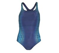 (10 UK, Lagoon Blue) Speedo Womens/Ladies Medalist Geometric Pattern One Piece Swimsuit