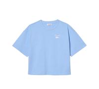 (10 UK, Light Blue) Lacoste Womens/Ladies Logo Heavy Cotton Relaxed Fit T-Shirt