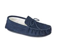 (10 UK, Navy) Mokkers Mens Oliver Moccasin Wool Lined Slippers