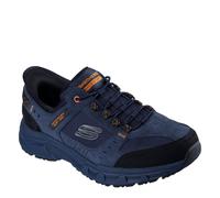 (10 UK, Navy/Orange) Skechers Mens Oak Canyon Leather Slip-on Relaxed Fit Shoes