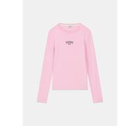 (10 UK, Soft Rose) Guess Womens/Ladies Embroidered Slim Long-Sleeved T-Shirt