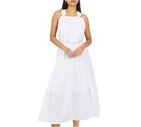 (10 UK, White) Brave Soul Womens/Ladies Tiered Halter Neck Sleeveless Midi Dress