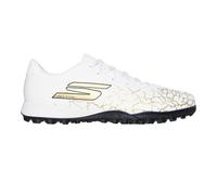 (10 UK, White/Gold) Skechers Mens Crackle Effect Football Boots